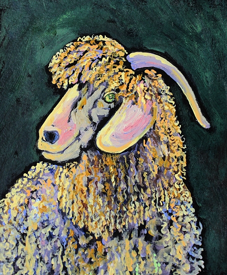 acrylic sheep animal colorful painting